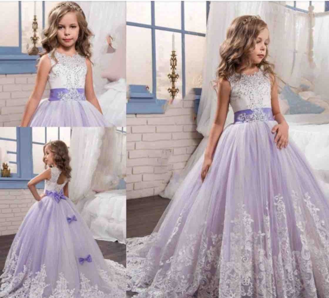 purple flower girl dresses cheap