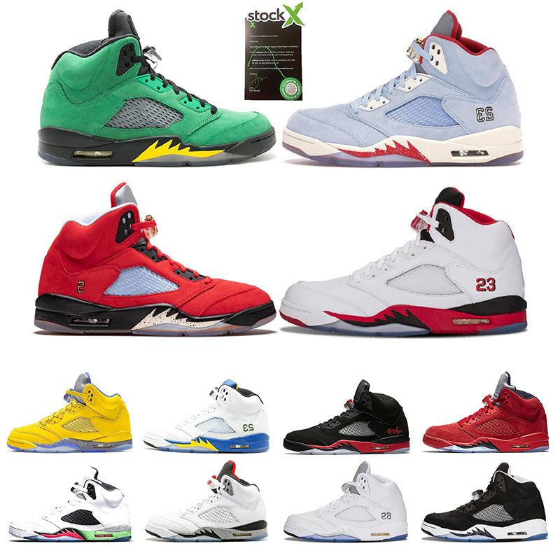 Stock X New 5 5s Mens Basketball Shoes Light Aqua Oregon Ducks Trophy