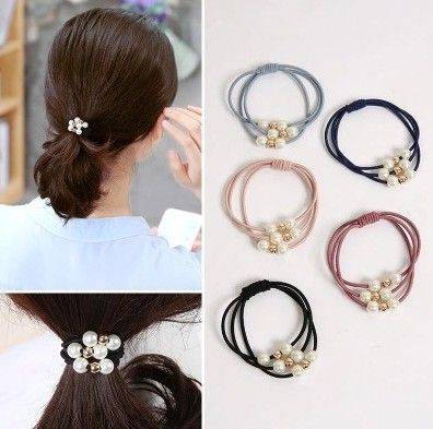 2019 Pearl Elastic Hair Bands For Women Stretched Tie Ropes