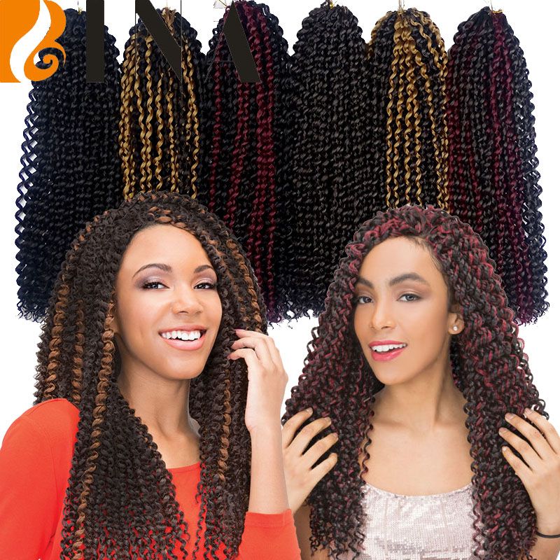 Crochet Braid Synthetic Curly Hair Extension Deep Water Weave Crochet Hair Extension Kinky Hair Bulk 18inch Bohemian