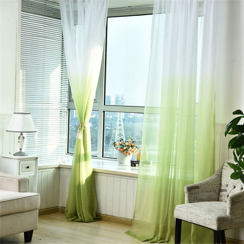 2019 Solid Window Curtain Drape Panel Sheer Scarf Divider Deco