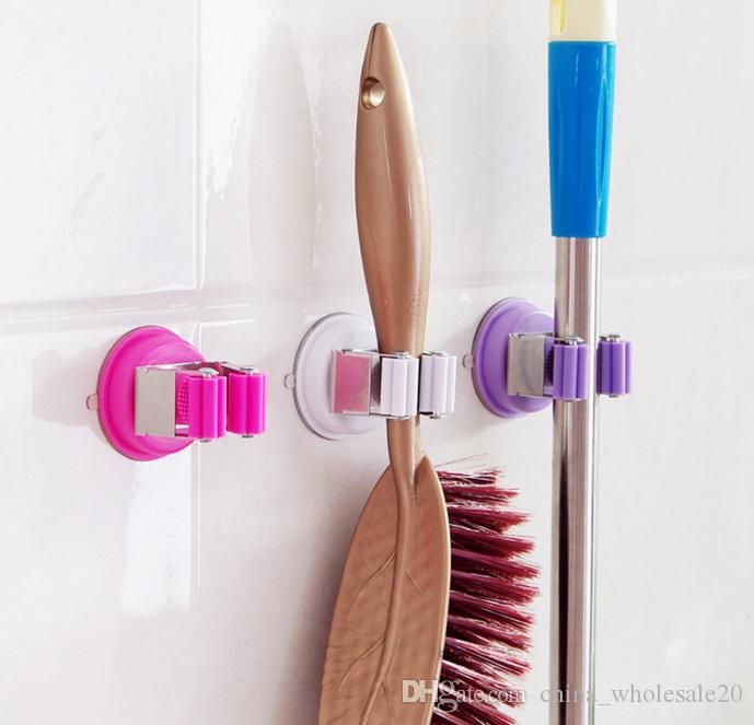 Room Hanger Mop And Broom Holder Organizer Grip Clips Wall Mounted Garden Storage Rack With S
