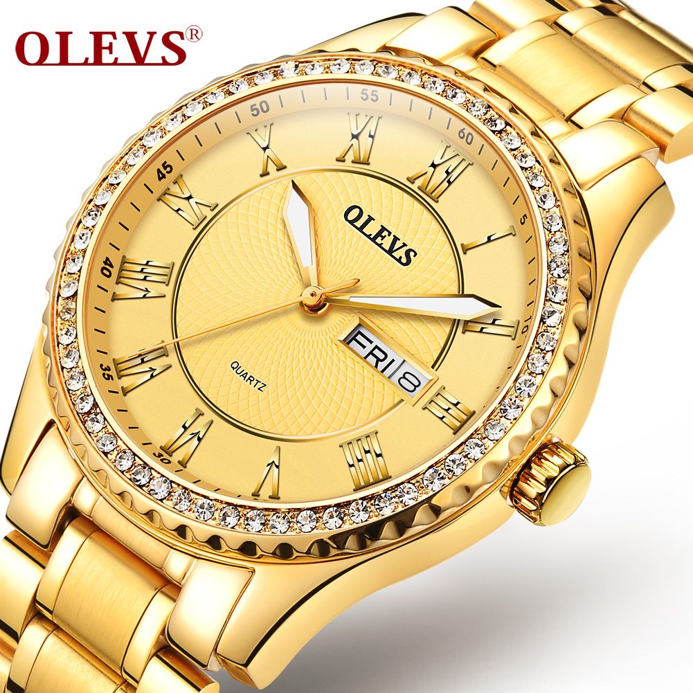 OLEVS Luxury Gold Classic Men'S Watch Waterproof Luminous Hands