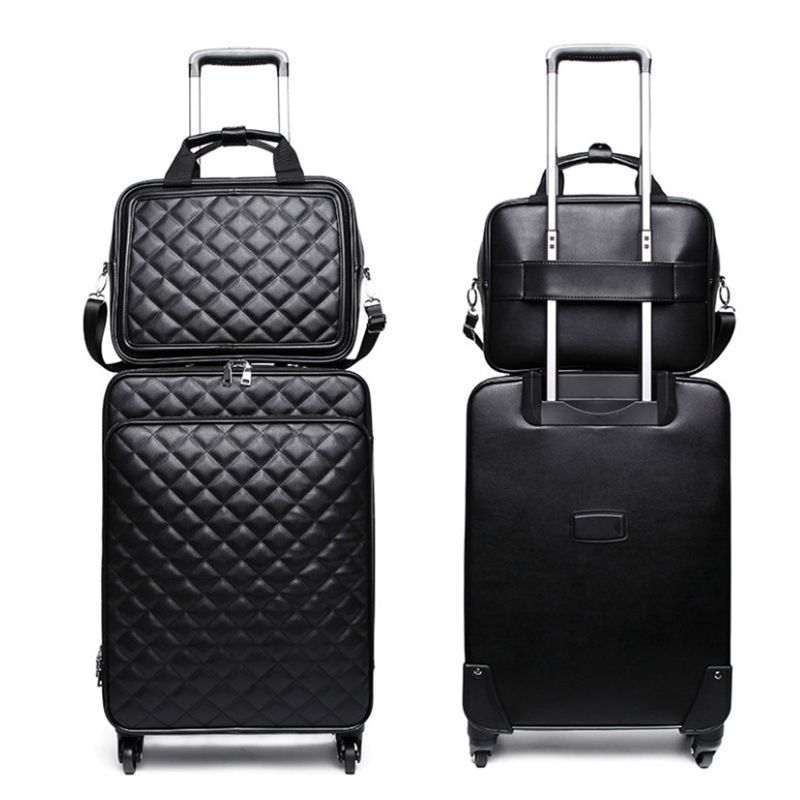 CARRYLOVE 16 2025 Leather Luggage Spinner Cabin Travel Trolley Suitcase