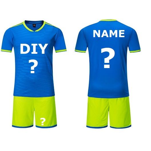 2019 Customize New Football Jerseys Black Shorts Men Soccer Jerseys Set