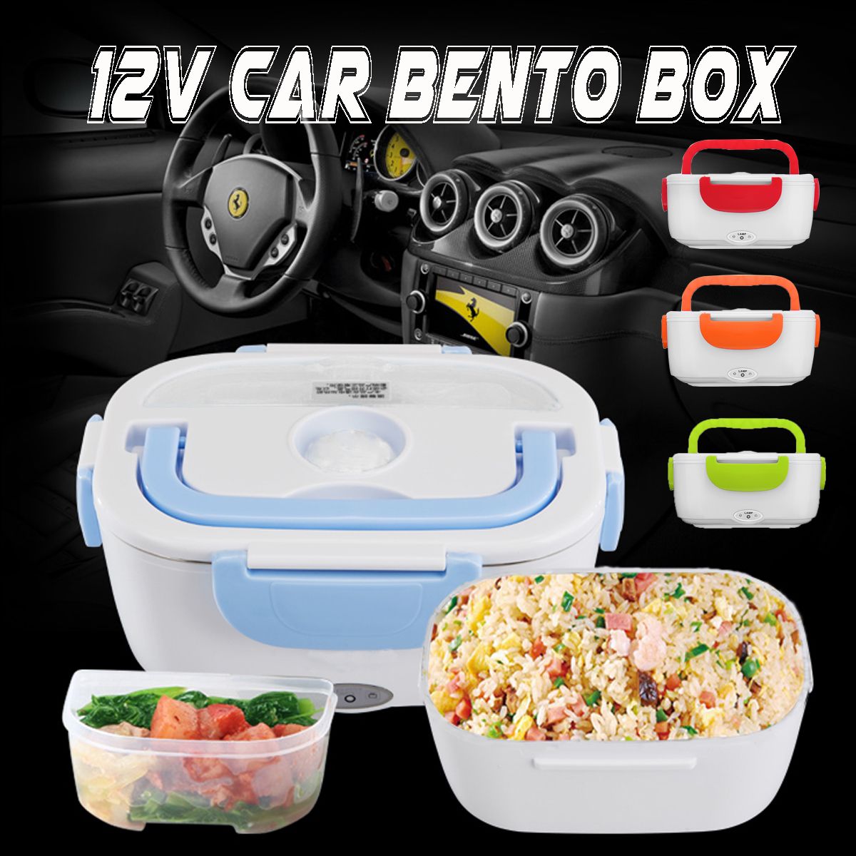 2020 12 24V Portable Car Electric Heating Heated Lunch Box Food