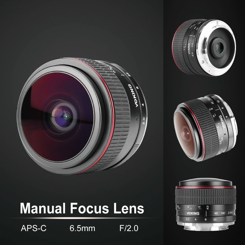 2019 VK 6.5mm F/2.0 Circular Fisheye Lens For Fujifilm X Mount Camera X Pro1 X Pro2 X E1 X M1 X