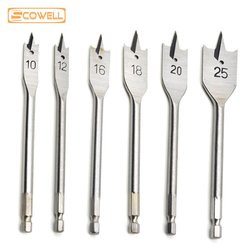 2020 Wood Working Flat Spade Drill Bit 10mm 25mm Steel Wood Drill Set