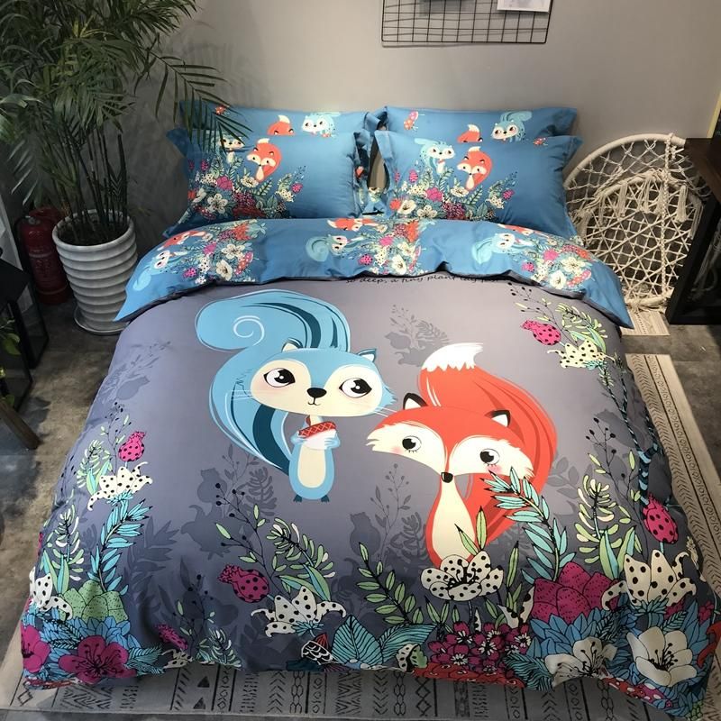 Cartoon Bedding Set Queen King Size Bed Sheets Duvet Cover Brushed Cartoon Bedding Set Queen King Size Bed Sheets Duvet Cover Brushed Cotton Print Bedroom Textiles For Children Or Satin Cool Covers From