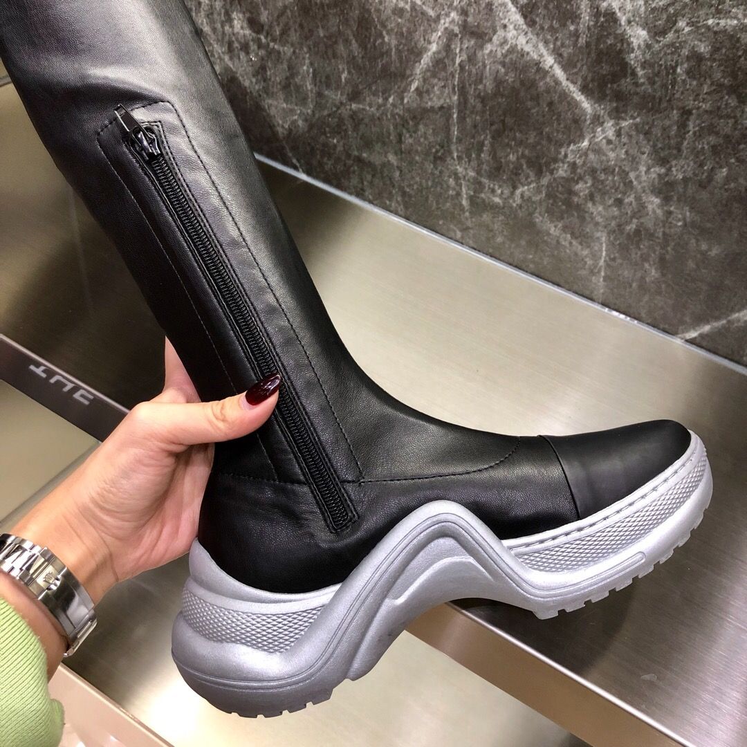 Mesh Confortable Et Respirer Marque Moderne Cuir Sport Mode Bottes Haut Bien Stable Librement Cuisse Femmes Connu PXikZuO