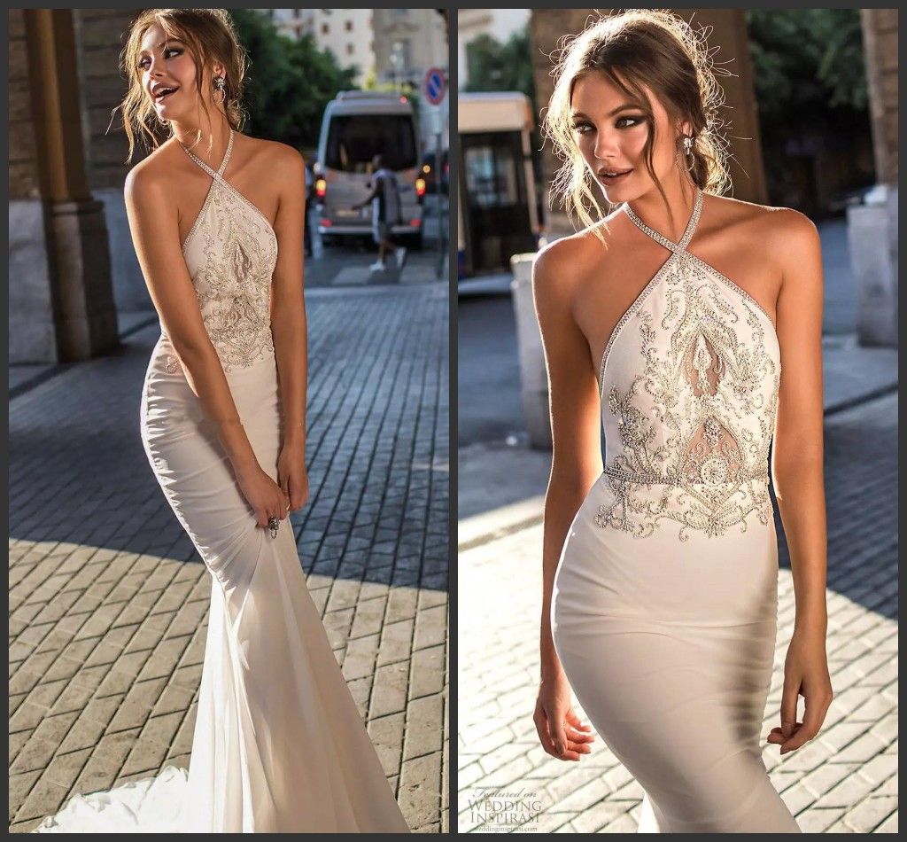 2019 New Elegant Sheath Mermaid Wedding Dresses Bridal ...
