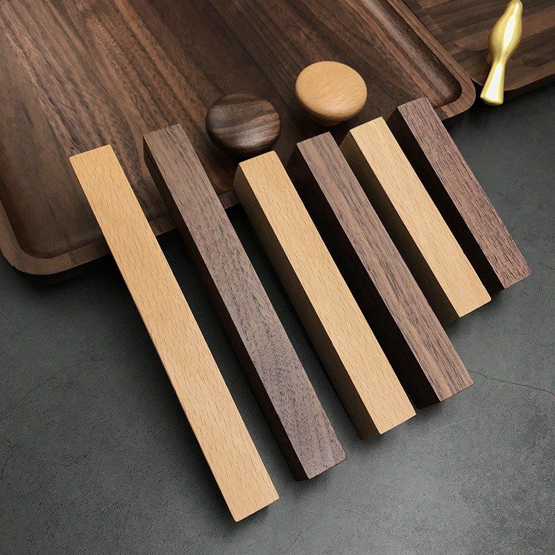 2020 Wooden Drawer Knobs Handles Solid Wood Kitchen Cupboard Wardrobe Door Knobs And