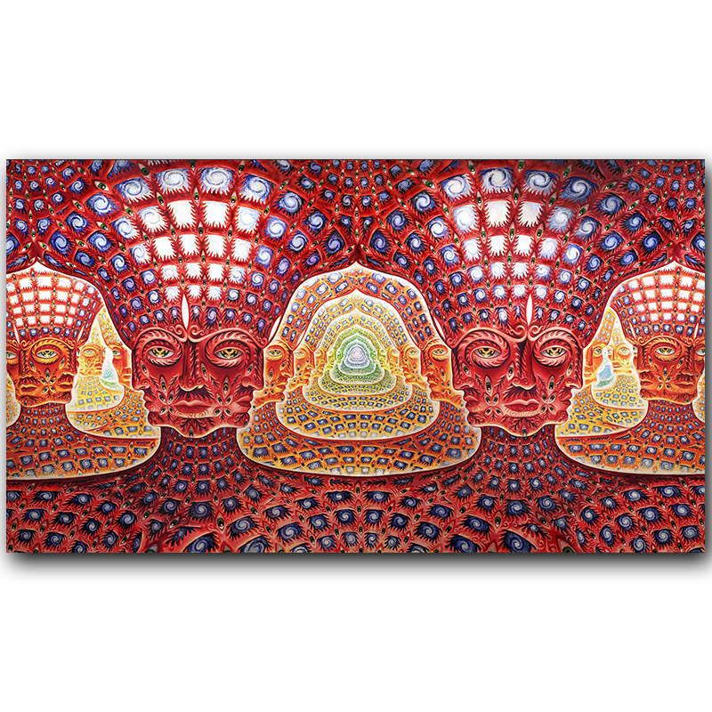 alex grey oversoul trippy psychedelic abstract decor art silk poster