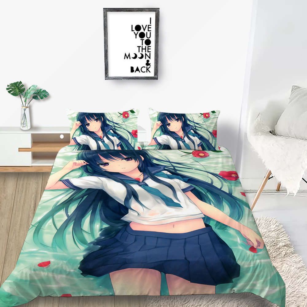 Japanese Anime Sexy Girls Bedding Set Twin Queen King Size Bedclothes