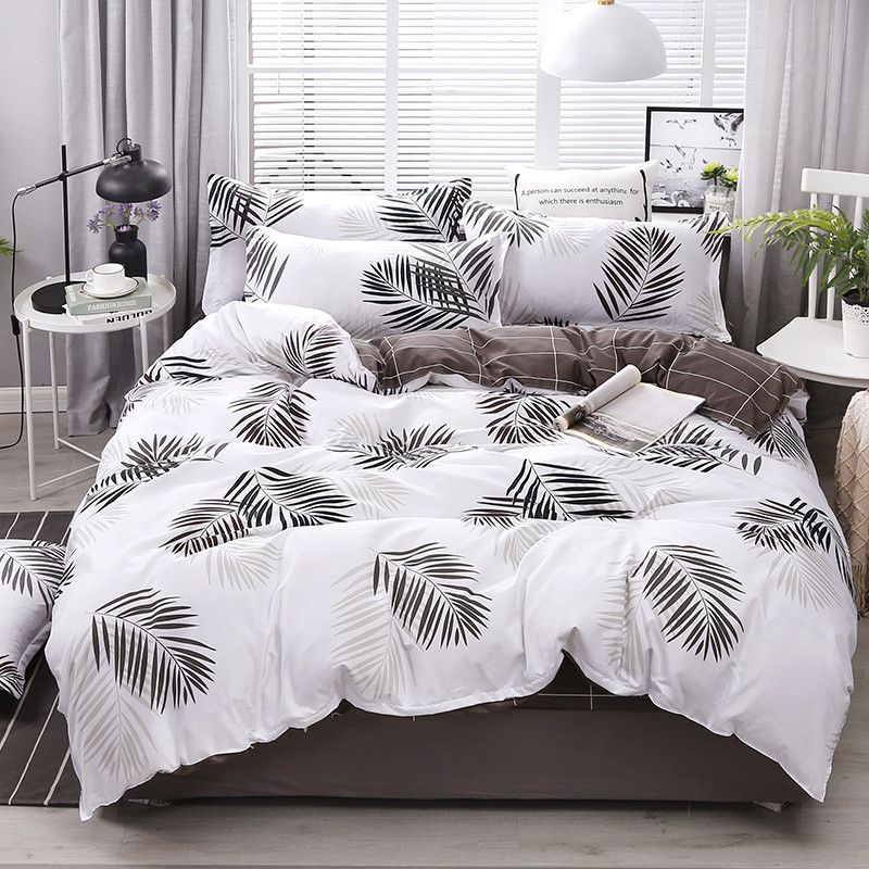 Bedding Cotton Set Super King Duvet Cover Set Fashion Bed Sheet Grey