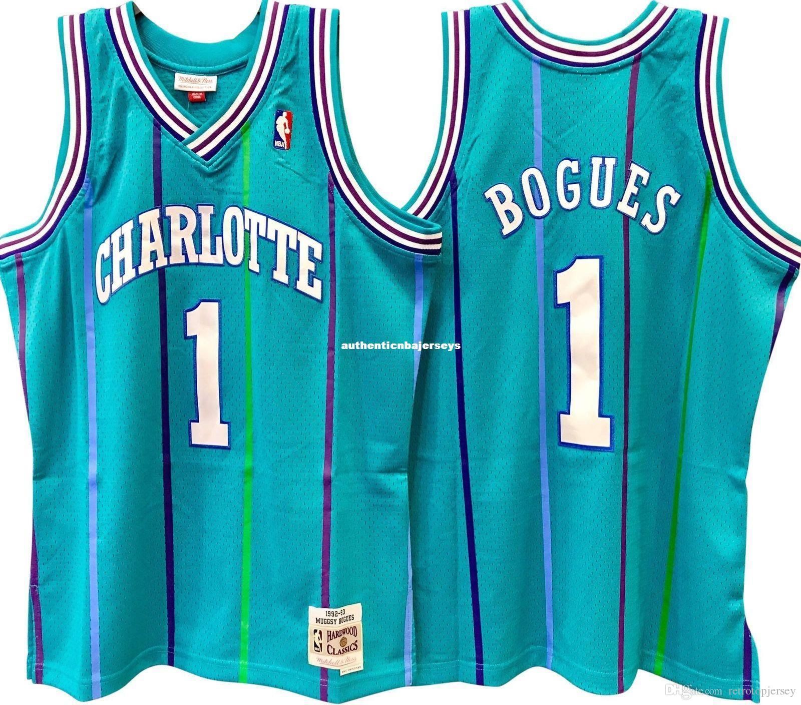 2019 MUGGSY BOGUES #1 Green Sewn HORSewn High Quality Vintage Top JERSEY Mens Vest Size XS 6XL 