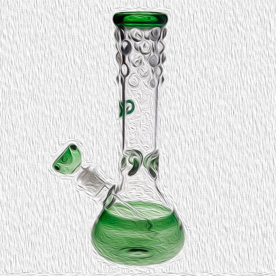 2017 Beaker Bong Glass Water Pipes With Downstem 14.5mm Glass Bowl Pink