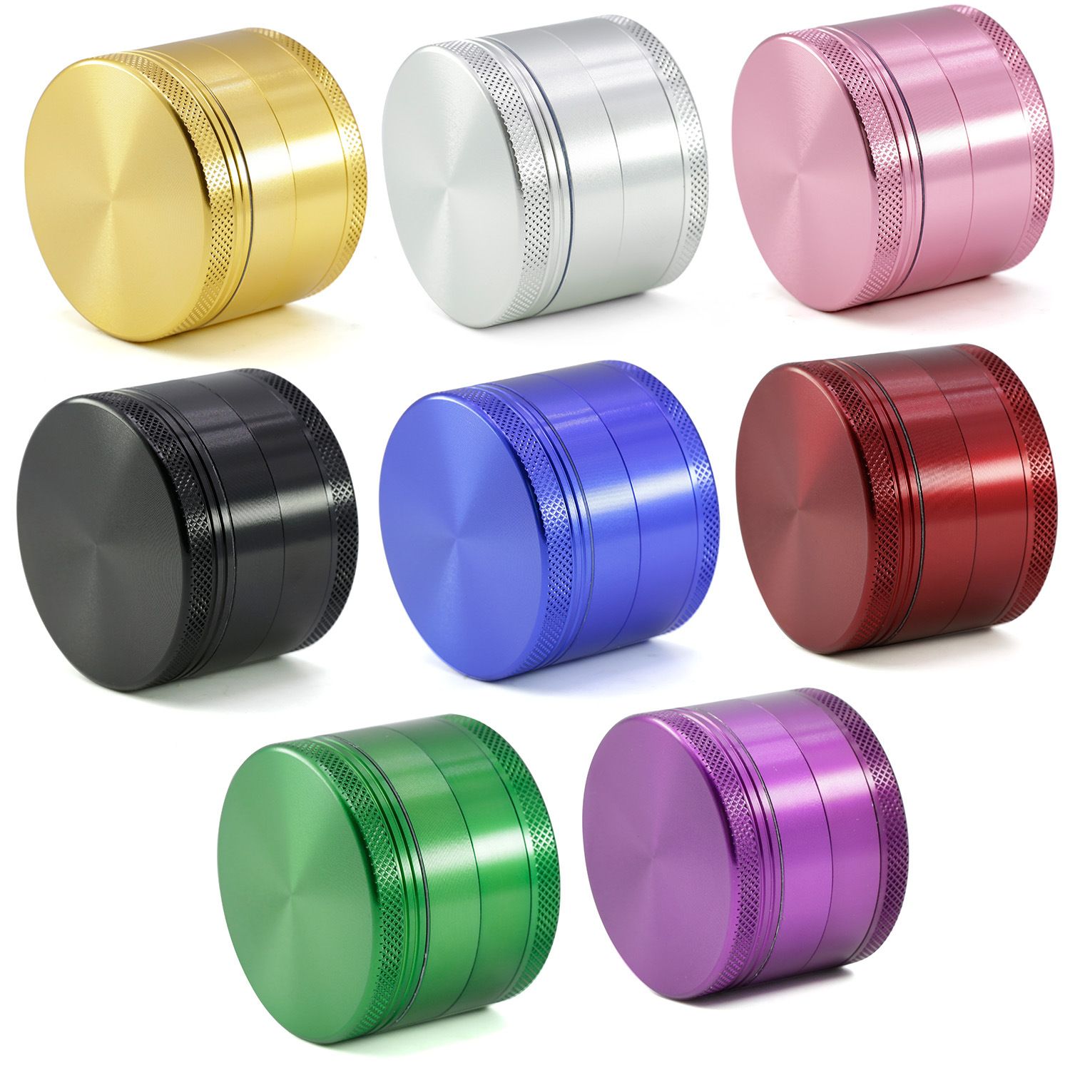2020 63mm Herb Grinder Aluminium Alloy Grinders Transparent Bottom 4