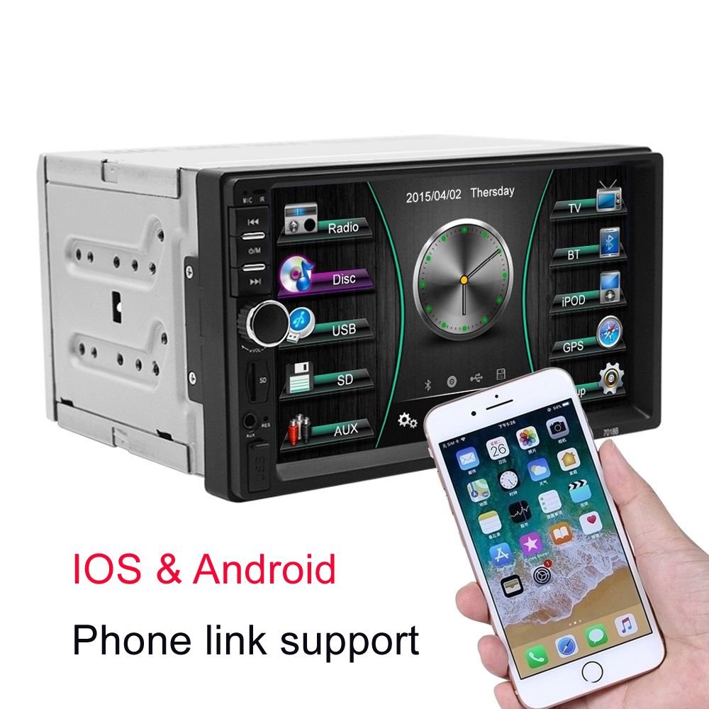 Autoradio Bluetooth GPS Auto Bluetooth Stereo Radio Touchscreen-Player 2 Din HD Mp5-Player Unterst/ützt F/ür IOS // Android Phone Mirror-Verbindung 7 Zoll Autoradio Navi 2din Bluetooth-Stereoradio