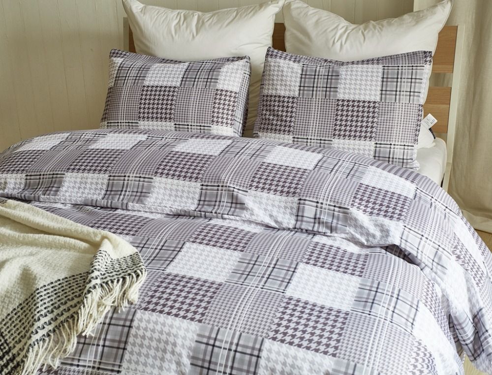 Beautiful Retro Patchwork Houndstooth Pattern Bedding Duvet Cover Beautiful Retro Patchwork Houndstooth Pattern Bedding Duvet Cover Set With Pillow Case Us Twin Queen King Size Comforters Denim From