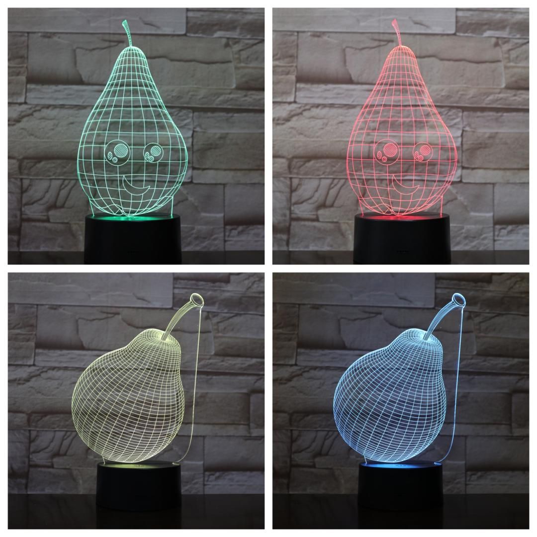 Birne Tisch 3d Lampe Usb Touch Sensor Rbg Neuheit Beleuchtung Kind Kinder Baby Geschenk Gadget Obst Led Nachtlicht Dekor Dropshipping