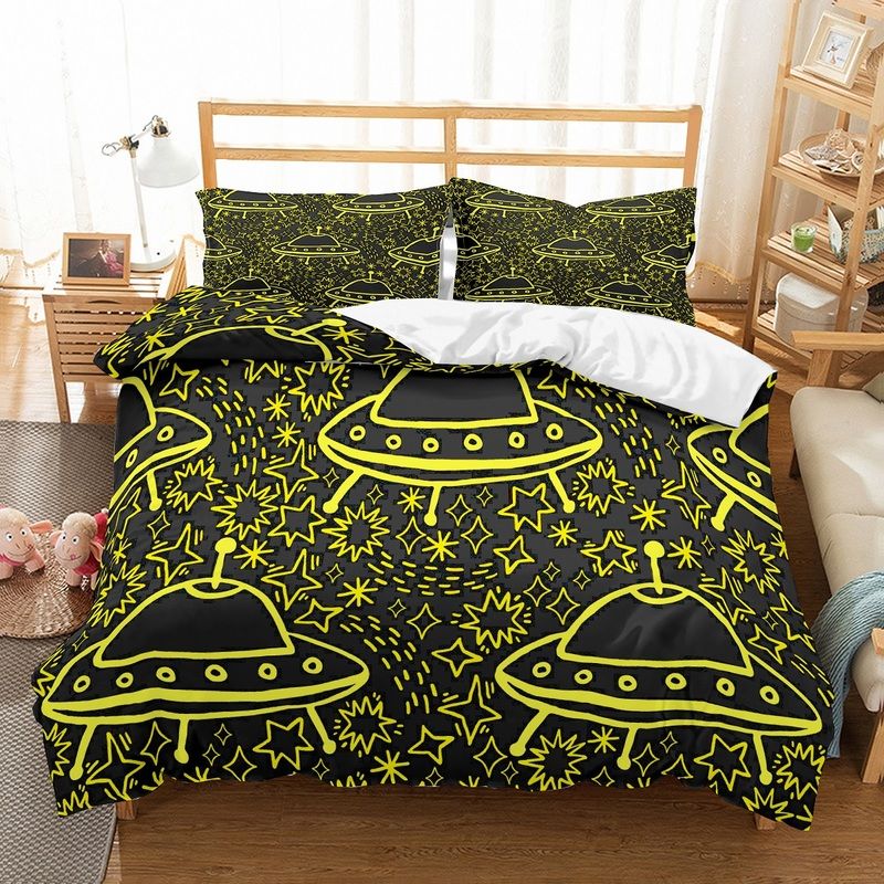 Yi Chu Xin Kids Bedding Set Luxury Galaxy Spacecraft Duvet Cover