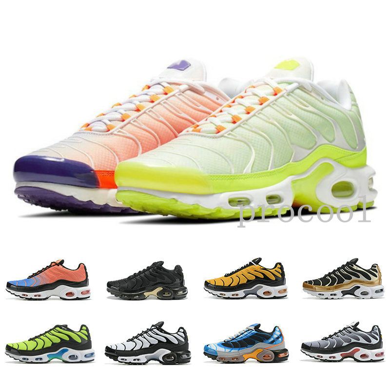 2019 Chaussures TN Plus Men Running Shoes SE White Black Orange Volt Color Flip HYPER CRIMSON 