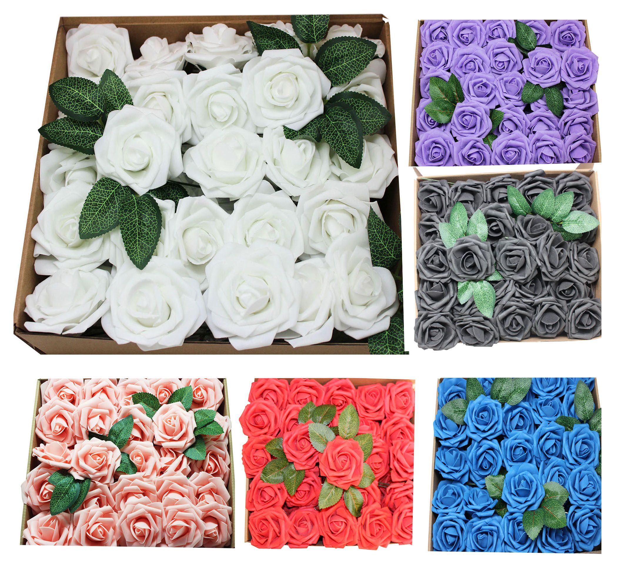 2020 Artificial Flowers Black Roses Real Looking Fake Roses W/Stem For