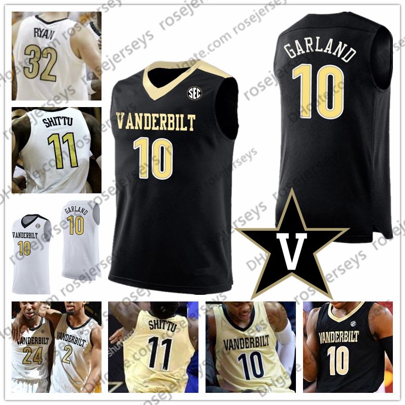 2019 Custom Vanderbilt Commodores College Basketball White Black Gold