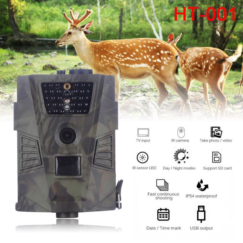 Wildkamera Überwachungskamera Full HD 720P 12MP Jagdkamera Fotofalle IP56 120°