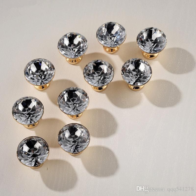 Best Quality Super Luxury Gold Czech Crystal Round Door Knobs And Handles Furnitures