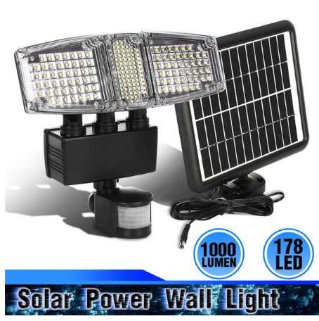 2019 178 Led Triple Head Solar Powered Pir Motion Sensor Activated Pir Motion Sensor Activated
