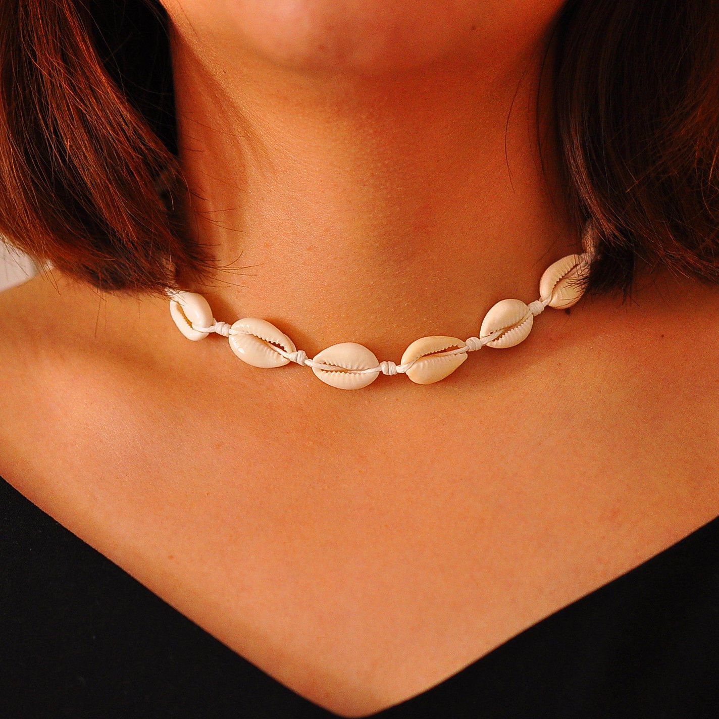2020 Cowrie Shell Choker Seashell Jewelry Weaved Gold Silver Adjustable
