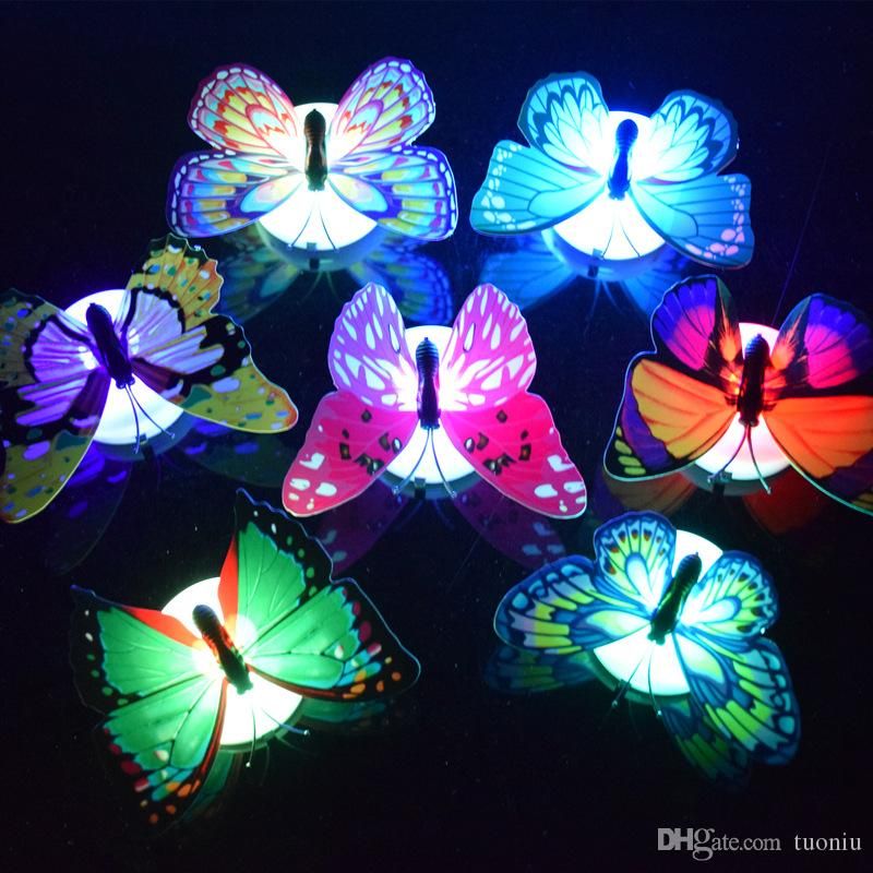 2020 Butterfly LED Night Light Lamp Colorful Luminous Butterfly Home ...