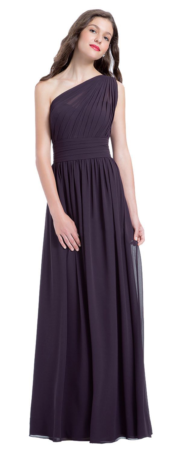 Chiffon One Shoulder Purple Prom Dress