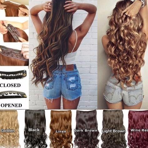Pretty Woman Girl Curly Hair 5 Clip Fashion In Hair Extensions