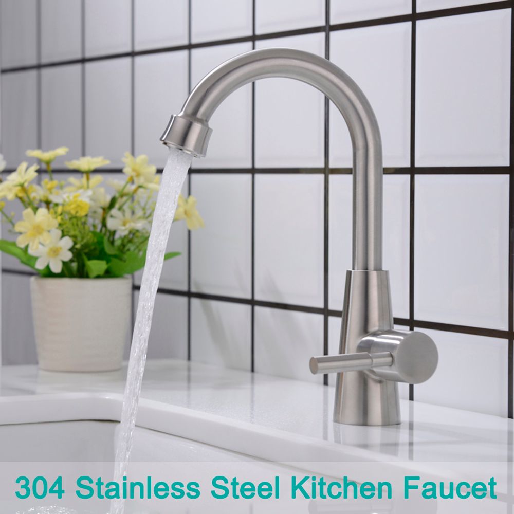 Stainless Steel Kitchen Faucet Lead Single Sink Vertical Drawing