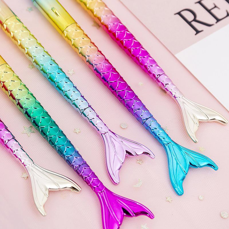 Party Supplies Qiajie 5 PCS Mermaid stylos à bille Bureau créatif poisson stylo pour enfants femmes