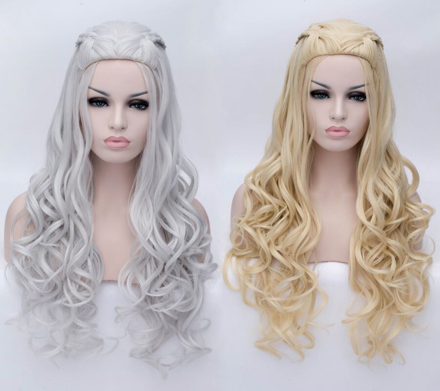 Game Of Thrones Daenerys Targaryen Long Wavy Silver White And