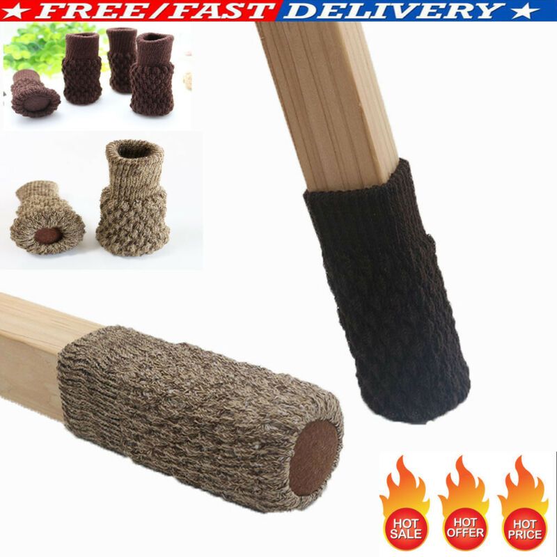 4×Lovely Table Chair Foot Leg Knit Cover Protector Socks Sleeves