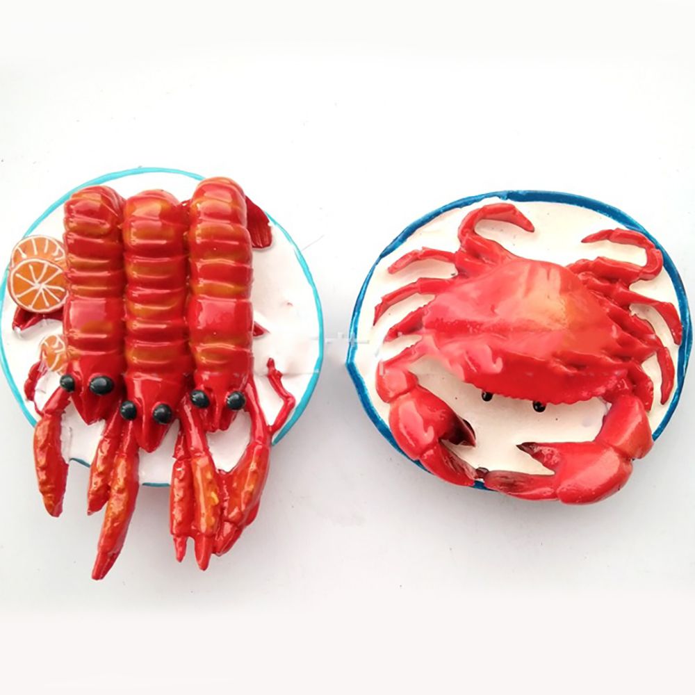 Litchi Fruits De Mer Réfrigérateur Aimants Homard Crabe Réfrigérateur Magnétique Autocollant Décoration De La Maison Voyage Souvenirs - 