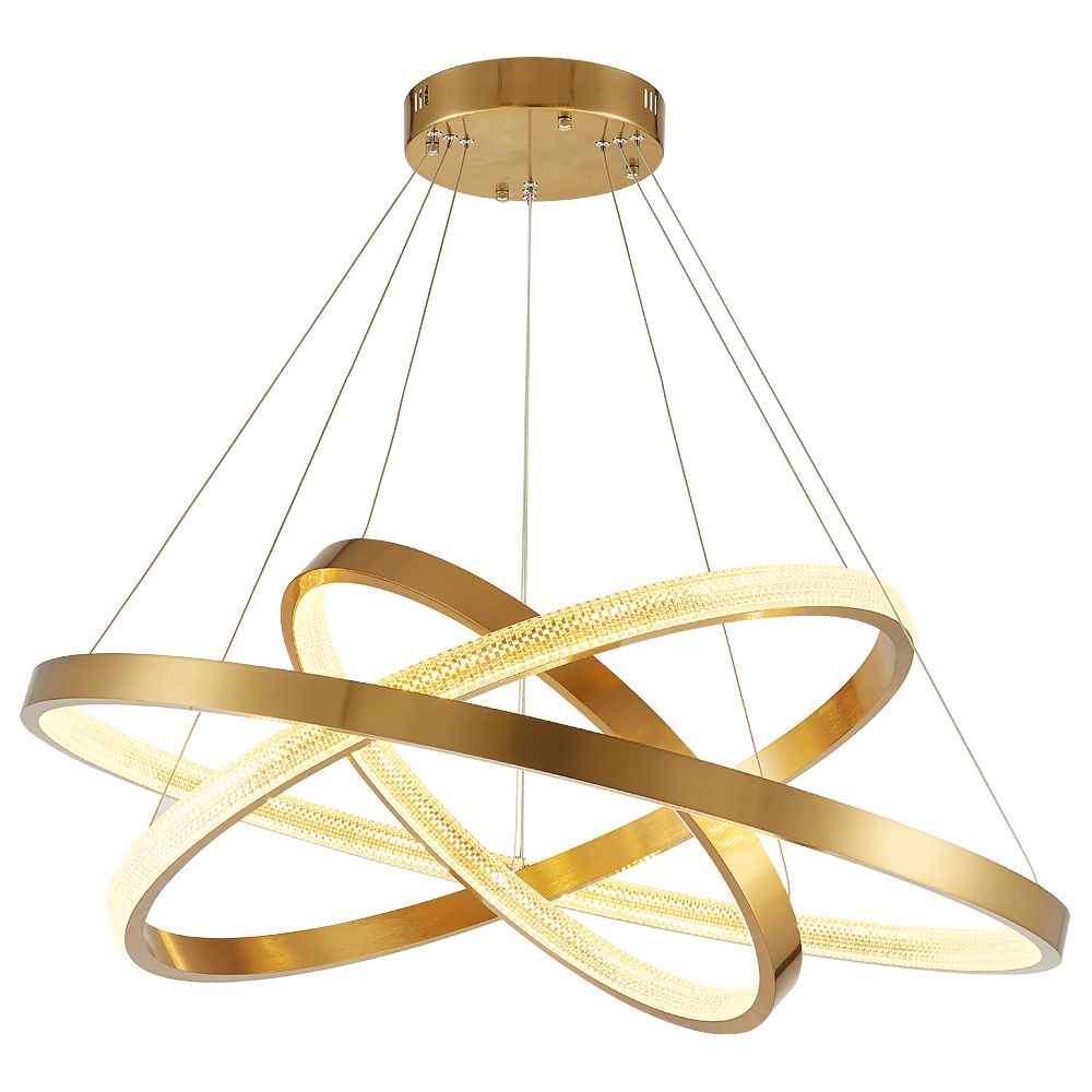 Modern Round Circle Chandelier Lighting Gold Chandeliers Circular Geometry Creative Lamp Led