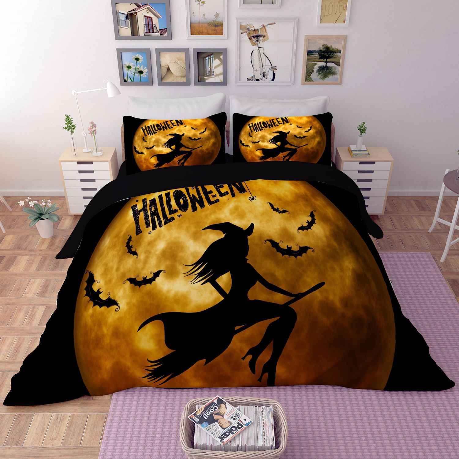Duvet Cover Pillowcase Set Bedding 3pcs 3d Horry Quilt Case Bedroom Design Twin Full Queen King
