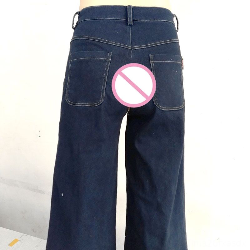 2021 Women Sexy Zipper Open Crotch Fashion Women'S Jeans Women'S