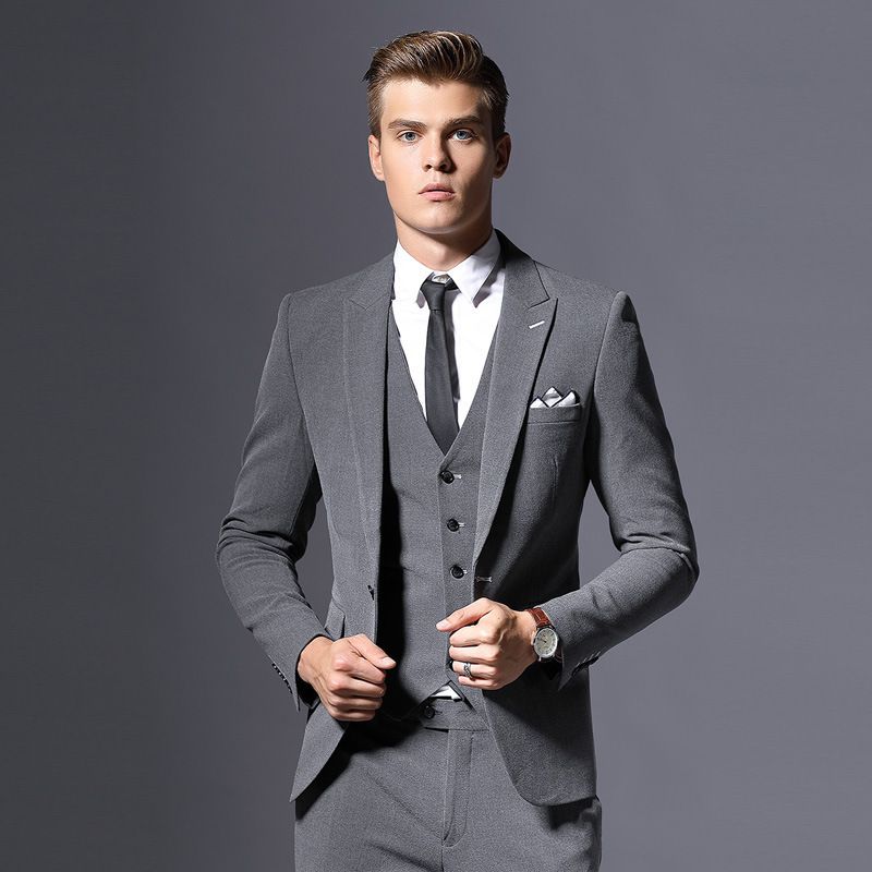  2019  2019  New British Style Men S  Business Slim Small Suit 