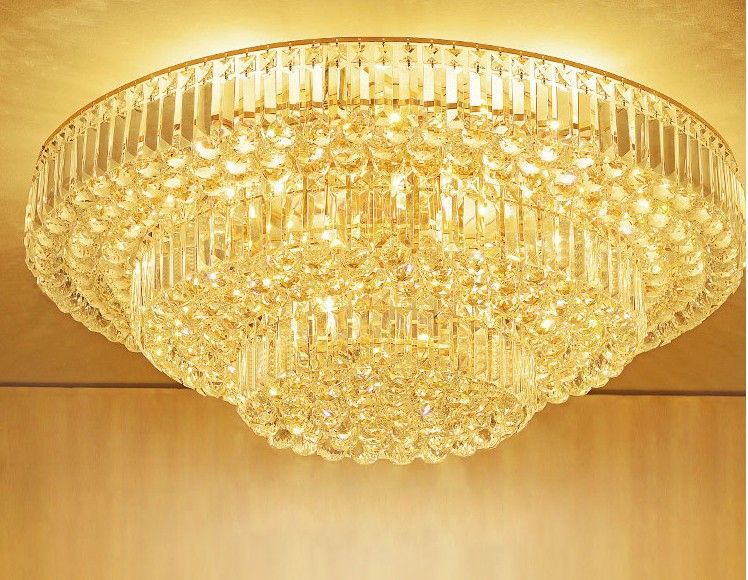 Modern Living Room Lamp Crystal Led Ceiling Lights Minimalist Atmosphere Home Round Luxury Restaurant Bedroom Light Fixture Llfa