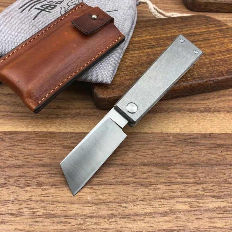 High End New Design EDC Pocket Folding Knife D2 Satin Tanto Blade TC4