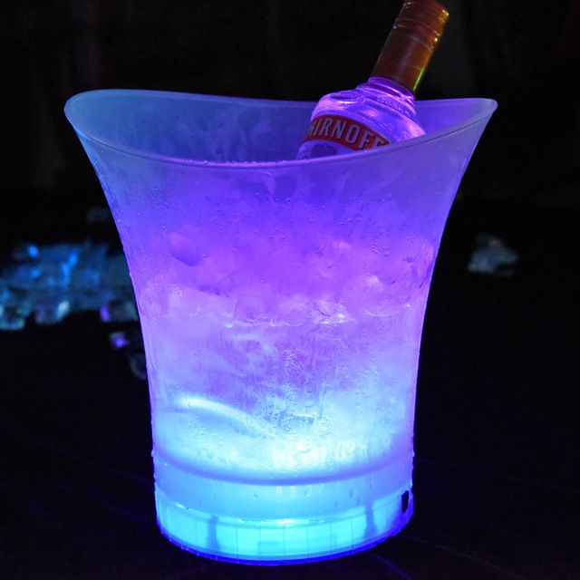 2020 LED Ice Bucket Nightclub 5L Waterproof Plastic Wine Cooler Bar