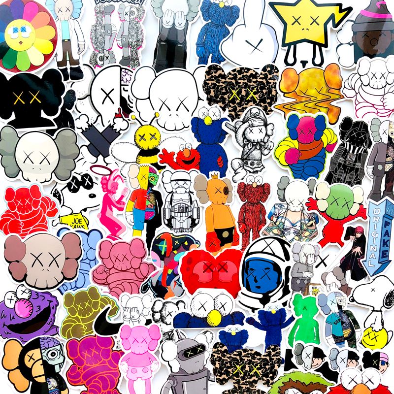 2021 Cartoon Kaws Sticker Original Fake Cap Sticker For Car Laptop
