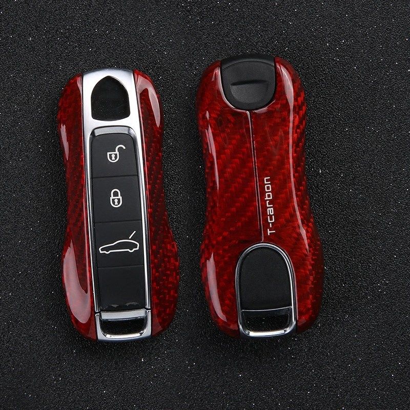Red Protection Car Key Case For Porsche Interior Accessories